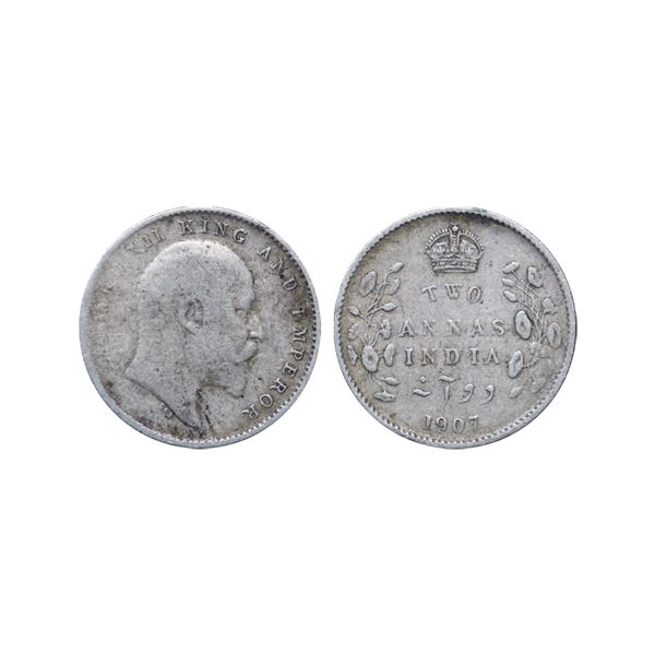 Edward VII, Silver, Two Annas,1907