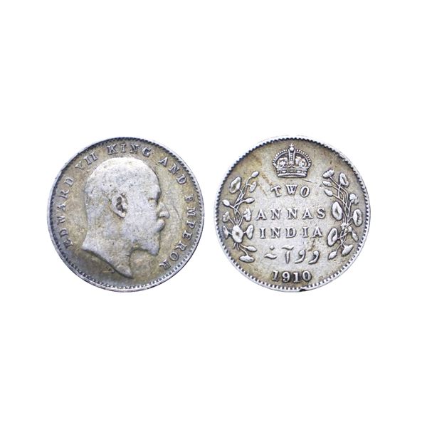 Edward VII, Silver Two Annas,1910