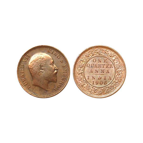 Edward VII, Copper 1/4 Anna, 1906