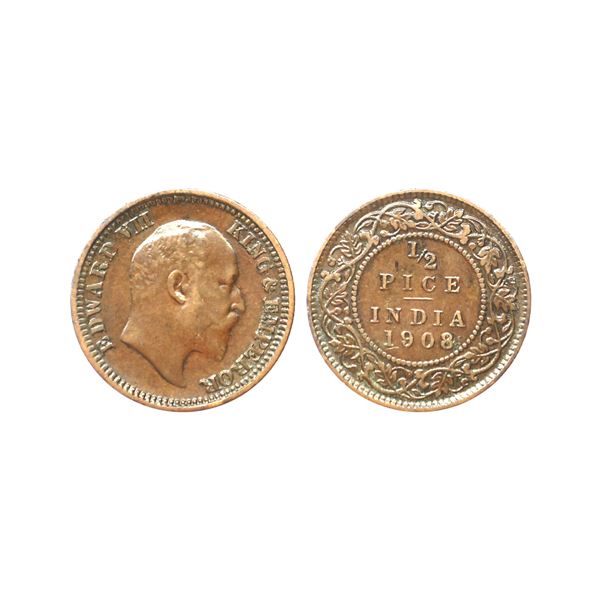 Edward VII, Bronze 1/2 Pice, 1908