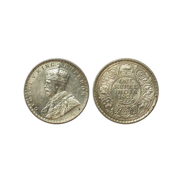 George V King Emperor, Silver Rupee, 1921