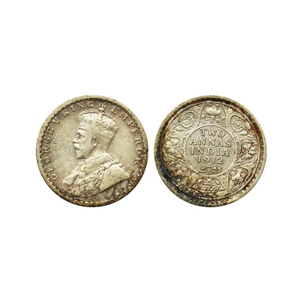George V King Emperor, Silver 2 Annas, 1912