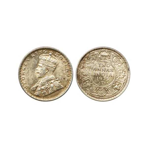 George V, Silver 2 Annas, 1915