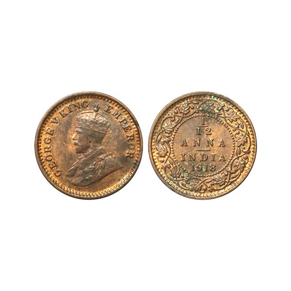 George V King Emperor, Bronze 1/12 Anna, 1918