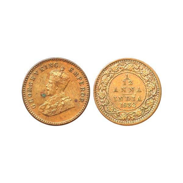 George V King Emperor, Bronze 1/12 Anna, 1932,