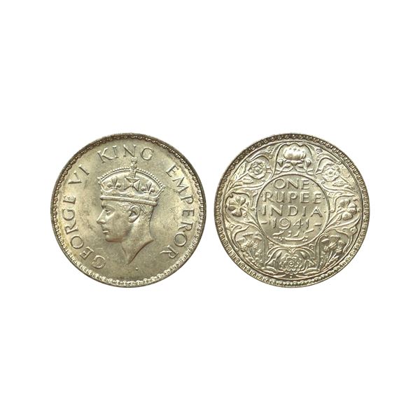 George VI, 52% Silver Rupee, 1941