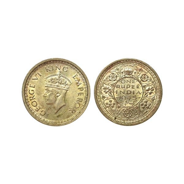 George VI, 52% Silver Rupee, 1945