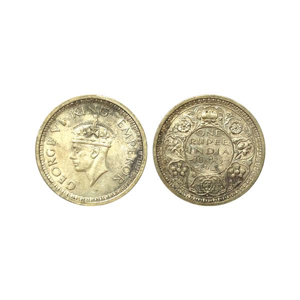George VI, 52% Silver Rupee, 1945