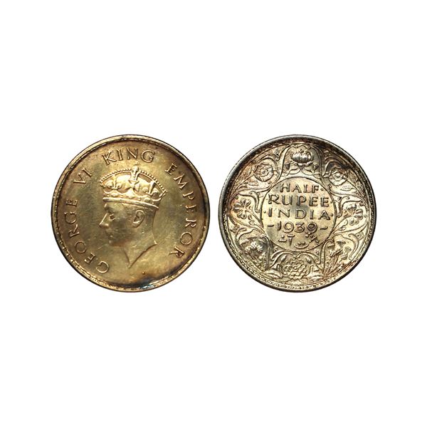 George VI, Silver 1/2 Rupee, 1939