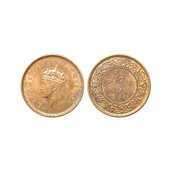 George VI, Bronze 1/2 Pice, 1940