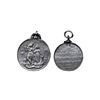 Image 1 : Tripura, Silver Medal, obv. Radha Krishna standing under a canopy of a tree with a peacock above wit