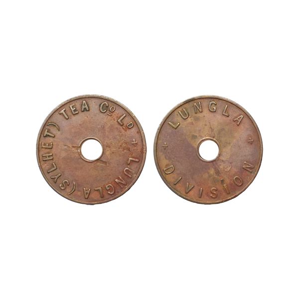 Tea Garden Token, Copper, 9.52g, obv. Lungla (Sylhet) Tea Co. Ltd.