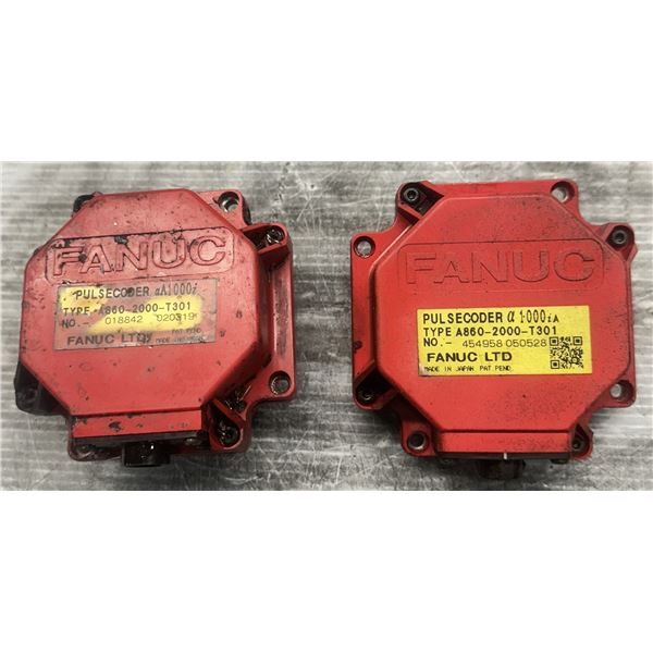 Lot of (2) Fanuc #A860-2000-T301 Pulsecoders