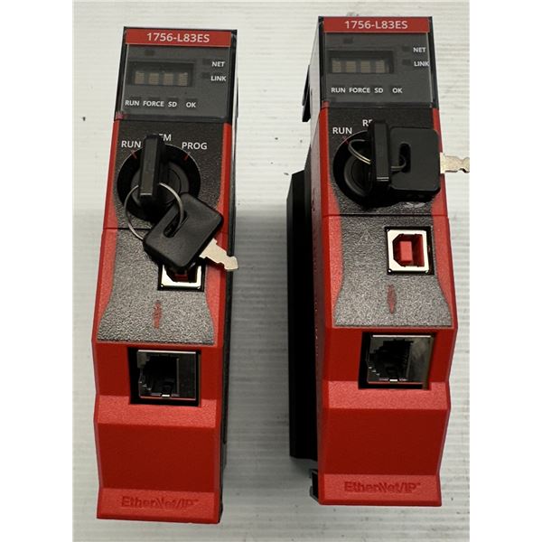 (2) Allen Bradley #1756-L83ES Guardlogix 5580 Controllers