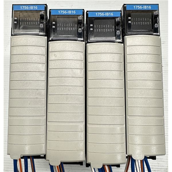 (4) Allen Bradley #1756-IB16 Control Logix 16 Pt 12/24V DC D/I Modules