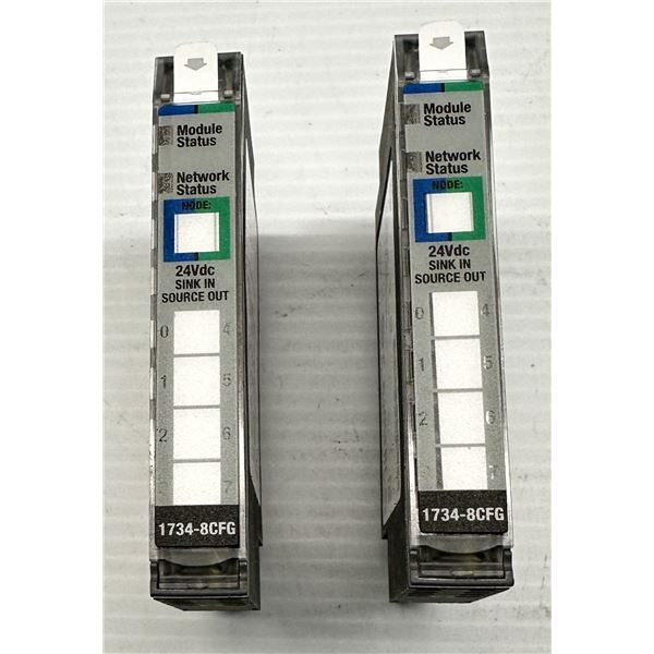 (2) Allen Bradley #1734-8CFG Sink In Source Out Modules
