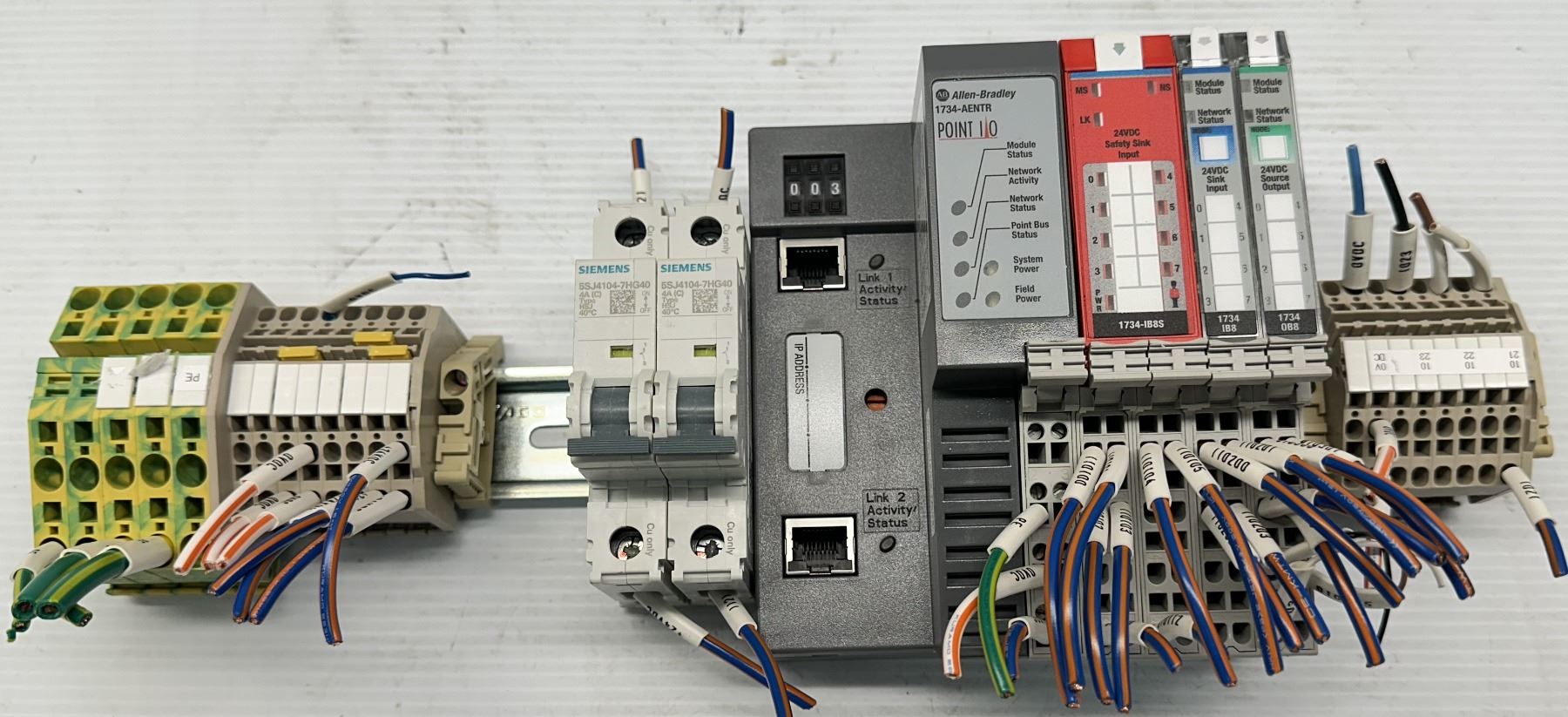 Allen Rays Module Allen Bradley #1734-AENTR Ether Net IP Rails w/Misc. Modules - BTM ...