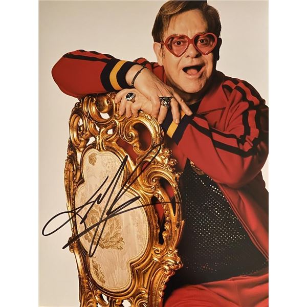 Elton John signed photo
