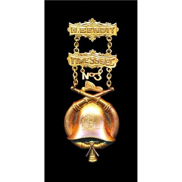 CANADA - MEdaille en or 15kt honorant les pompiers de MontrEal 1891