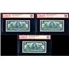 Image 1 : BANQUE DU CANADA - $1 1937 Osbourne-Towers - Lot de 3 consEcutifs AU-UNC gradEs