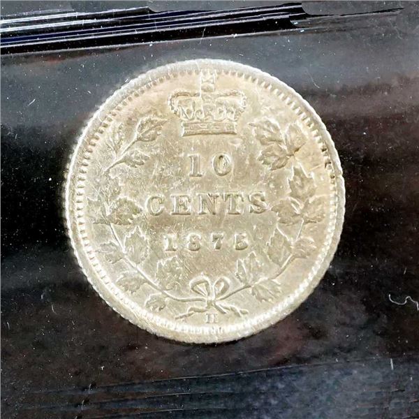 CANADA - 10 cents 1875-H cleaned CCCS VF-20