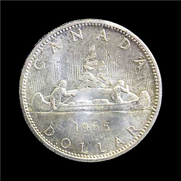 CANADA - $1 1965 MS-65 ICCS small beads pointed 5