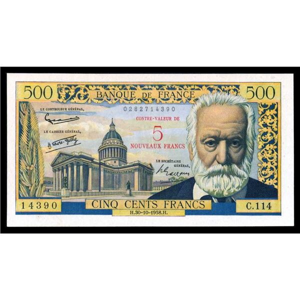 FRANCE - 5 NF / 500 francs 30-10-1958 Victor Hugo - PMG Choix VF-35