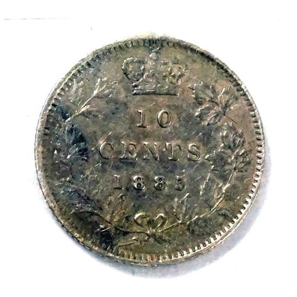 CANADA - 10 cents 1885 obverse 4 CCCS EF-40