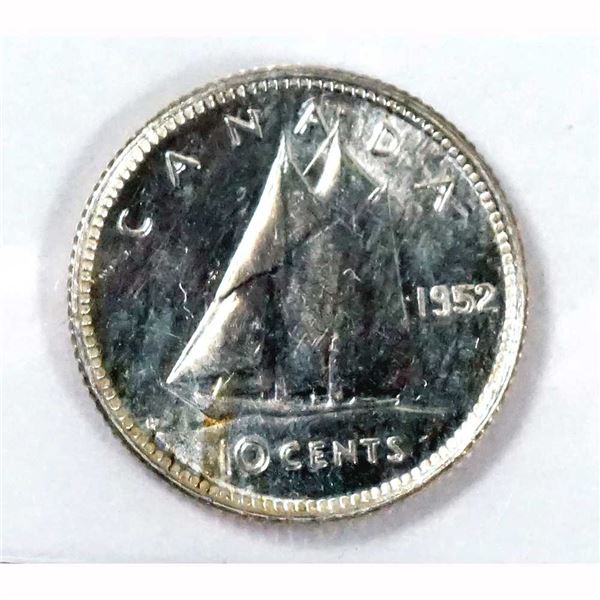CANADA - 10 cents 1952 CCCS MS-66