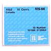 Image 3 : CANADA - 10 cents 1952 CCCS MS-66