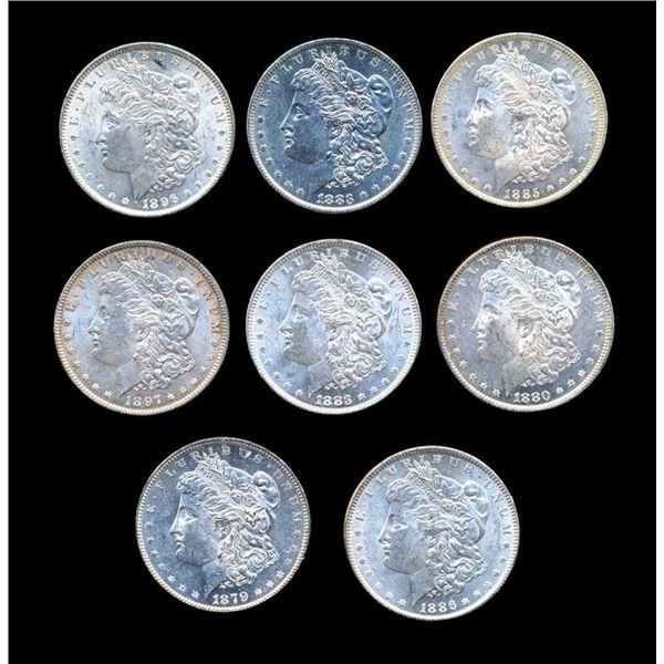USA - Lot de 8 Morgan $1 incirculEes non certifiEes