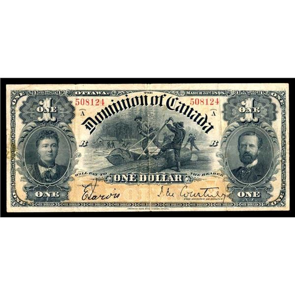 DOMINION OF CANADA - Un dollar 1898 DC-13a BCS F-18