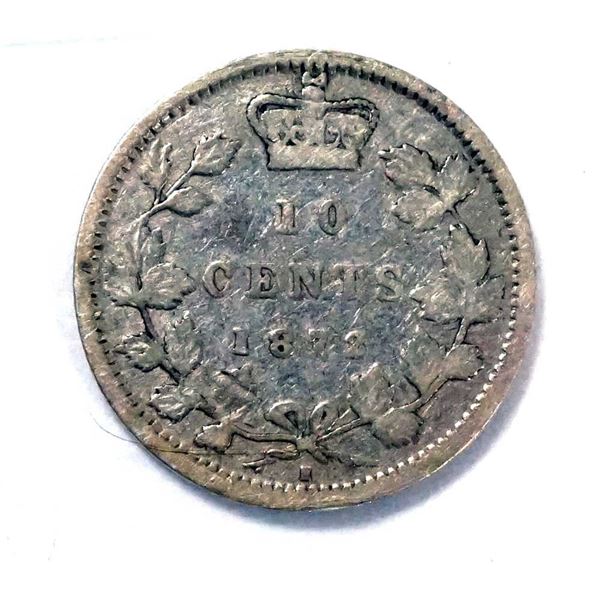 CANADA - 10 cents 1872-H CCCS F-12