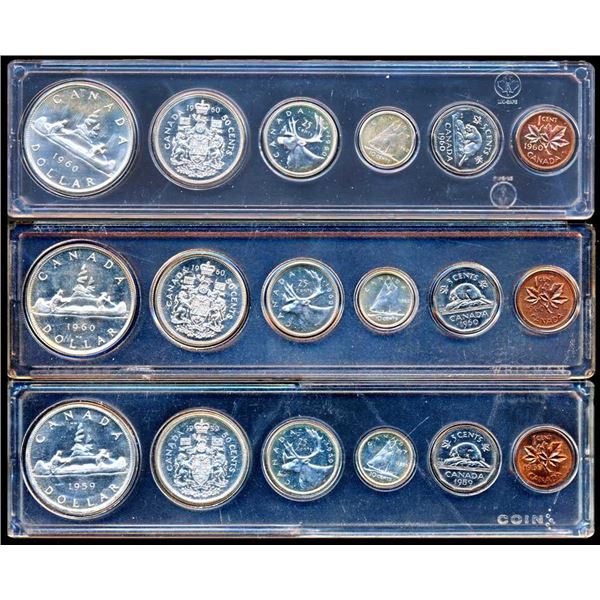 CANADA - Lot de 3 sets PL 1959-1960