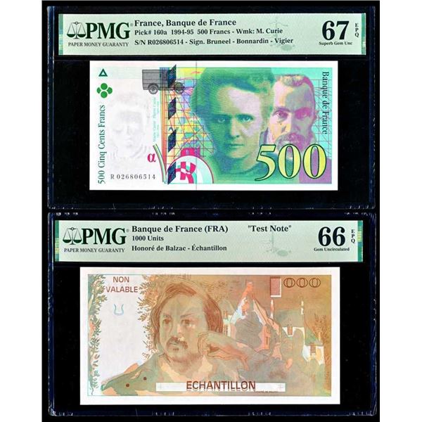 FRANCE - Lot de deux billets gradEs PMG