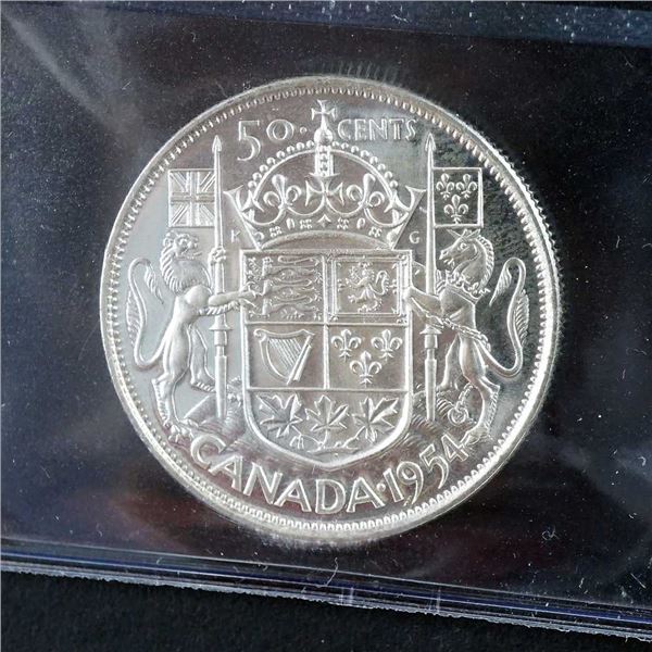 CANADA - 50 cents 1954 Heavy Cameo CCCS PL-66