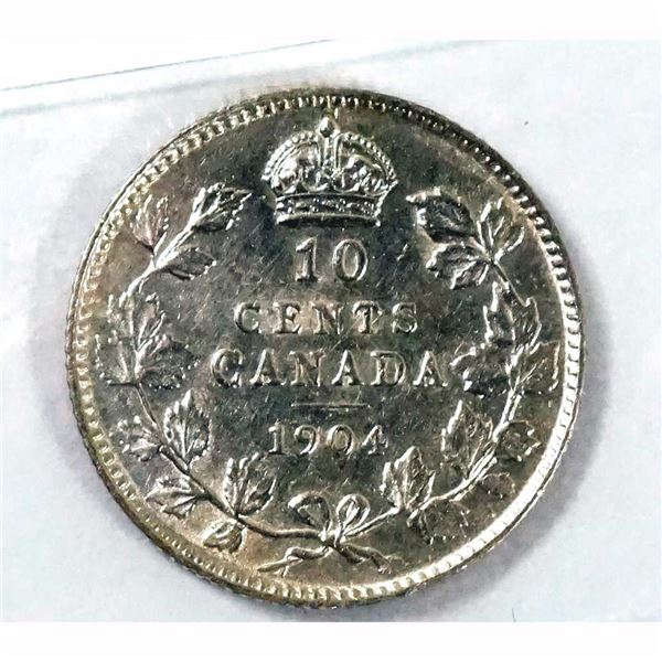 CANADA - 10 cents 1904 CCCS AU-50