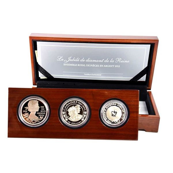 ROYAUME-UNI, CANADA et AUSTRALIE - Set de 3 monnaies 2012 JubilE de diamant