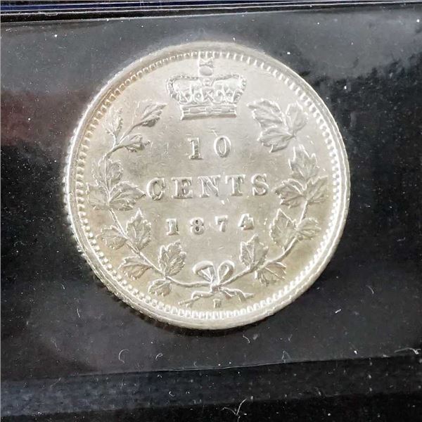 CANADA - 10 cents 1874-H CCCS EF-40