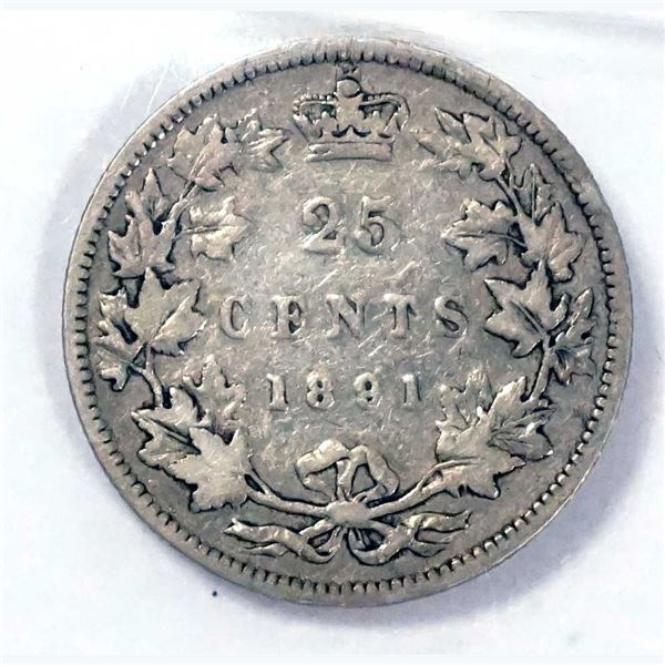 CANADA - 25 cents 1891 - VG-10