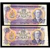Image 1 : CANADA - Lot de 2 x $10 1971 mal decoupe
