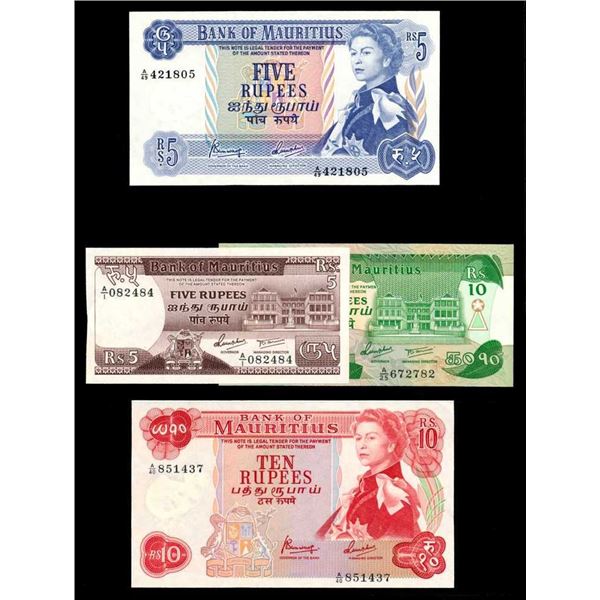 MAURICE & SEYCHELLES - Lot de 6 billets diffErents AU-UNC
