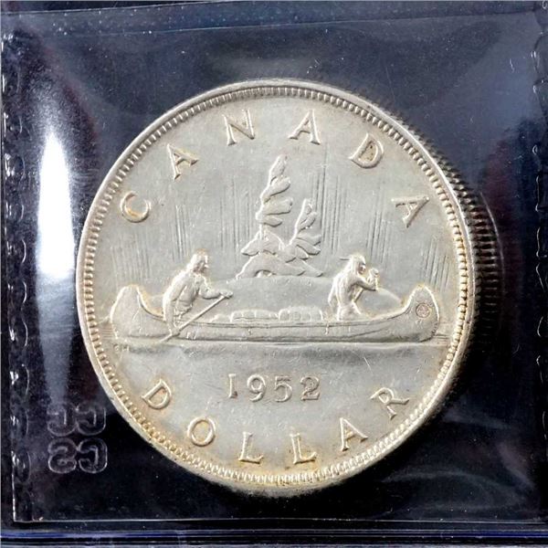 CANADA - $1 1952 2 water lines CCCS AU-50