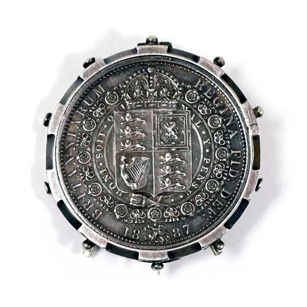 GRANDE BRETAGNE - 1887 Half Crown dans un support spEcial Extra Fine