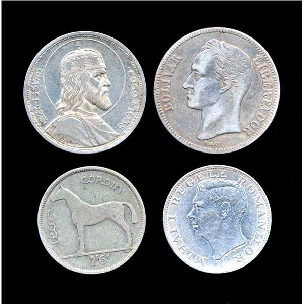 MONDE - Lot de 4 monnaies d'Argent XXeme siecle