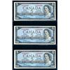 Image 1 : CANADA - 3 x $5 1954 consecutifs et incircules, 