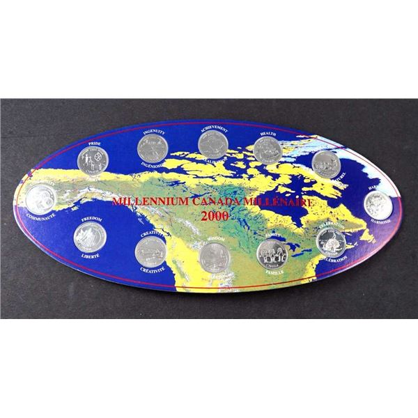 CANADA - Ensemble de 12 x 25 cents 2000 MillEnaire