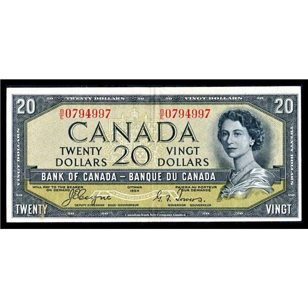 CANADA - 20 dollars 1954 Devil's Face Coyne Towers BC-33a BCS VF-25