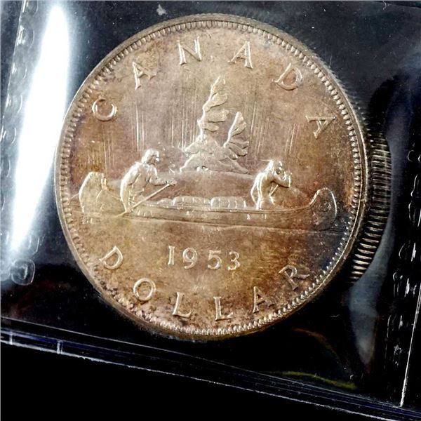 CANADA - $1 1953 No Shoulder Fold CCCS MS-64