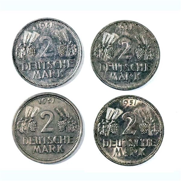 ALLEMAGNE - 1951 A x x 2 Marks Mint Type Set VF+